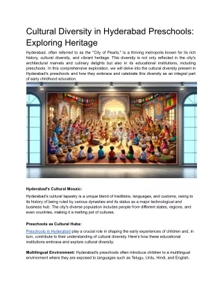 Cultural Diversity in Hyderabad Preschools_ Exploring Heritage