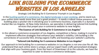 link building for ecommerce websites in Los Angeles