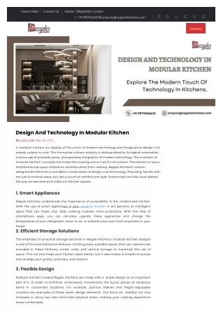 Design And Technology In Modular Kitchen