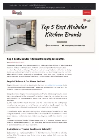 Top 5 Best Modular Kitchen Brands Updated 2024