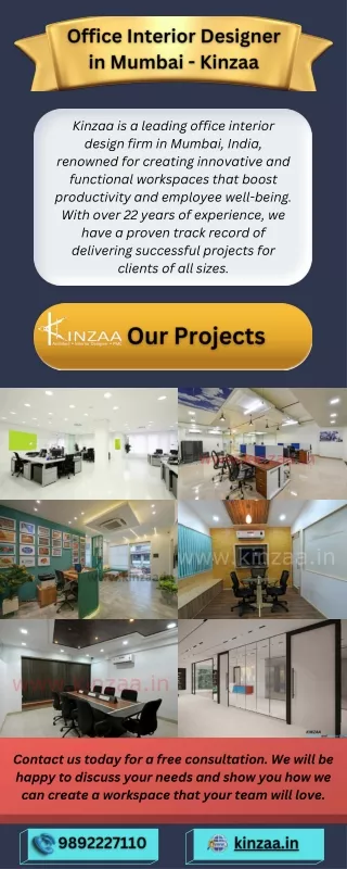 Office Interior Designer in Mumbai - Kinzaa