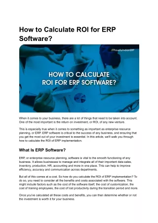 How to Calculate ROI for ERP Software