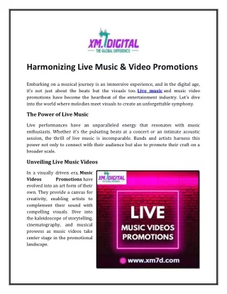 Harmonizing Live Music & Video Promotions