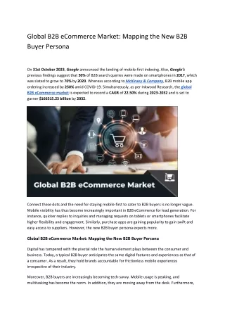 B2B eCommerce Market: Mapping the New B2B Buyer Persona