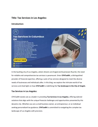 Tax Services in Los Angeles