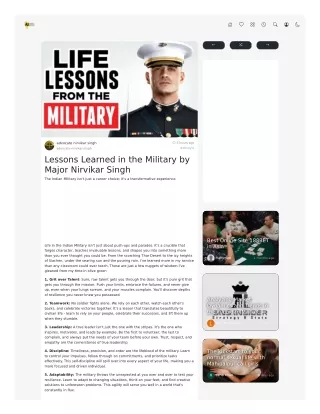 Lessons Learned in the Military by Major Nirvikar Singh