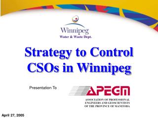 Strategy to Control CSOs in Winnipeg