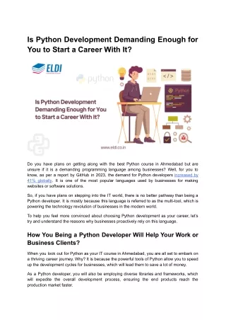 Is Python Development Demanding Enough for You to Start a Career With It?