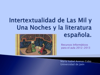 Intertextualidad de las Mil y Una Noches