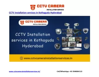 CCTV Installation services in Kothaguda Hyderabad