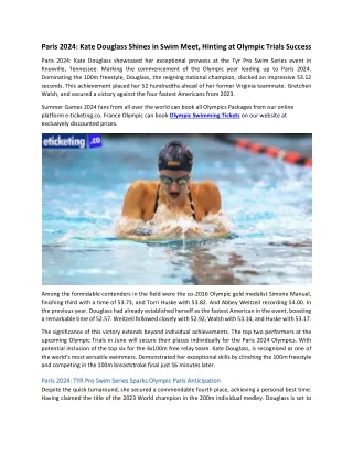 Paris 2024 Kate Douglass Shines in Swim Meet, Hinting at Olympic Trials Success
