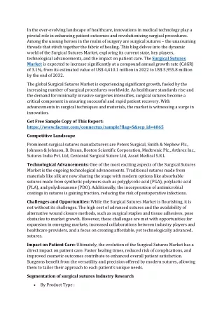 Surgical Sutures Market Demand & Forecast to 2032
