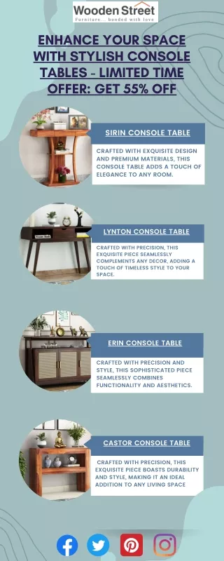 Enhance Your Space with Stylish Console Tables - Limited Time Offer: Get 55% Off