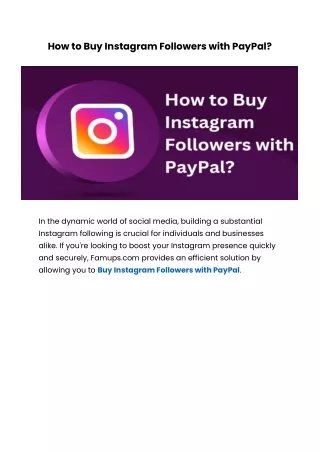 How to Buy Instagram Followers with PayPal