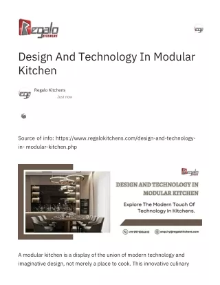 Design And Technology In Modular Kitchen