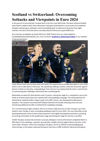 Scotland vs Switzerland Overcoming Setbacks and Viewpoints in Euro 2024