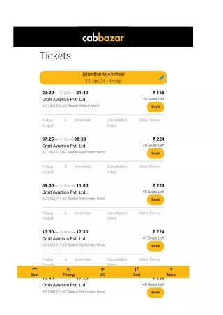 Jalandhar to Amritsar Bus Price | Jalandhar to Amritsar Bus Ticket