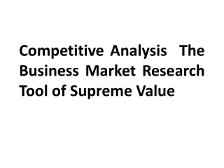 Competitive Analysis  The Business Market Research Tool of Supreme Valuee