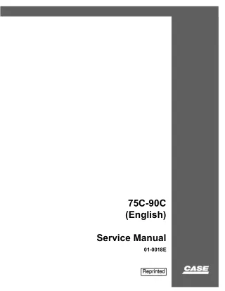 CASE 75C Excavator Service Repair Manual