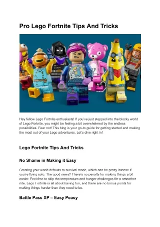 Pro Lego Fortnite Tips And Tricks