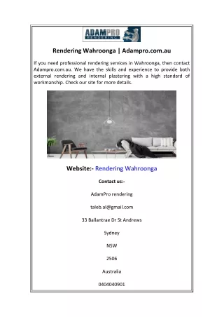 Rendering Wahroonga Adampro.com.au