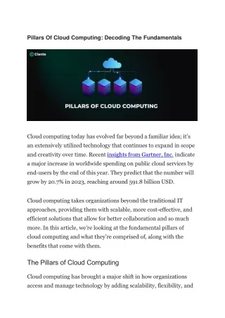 Pillars Of Cloud Computing: Decoding The Fundamentals