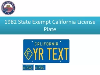 1982 State Exempt California License Plate