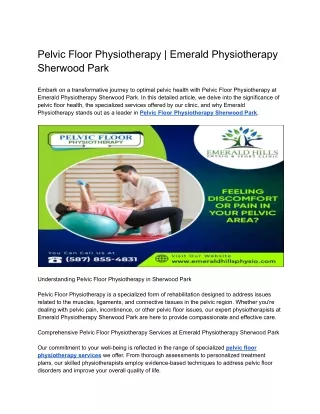 Pelvic Floor Physiotherapy _ Emerald Physiotherapy Sherwood Park