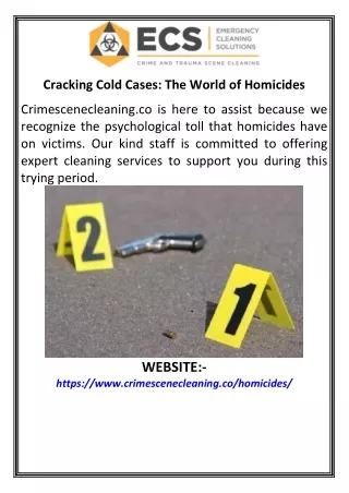 Cracking Cold Cases  The World of Homicides