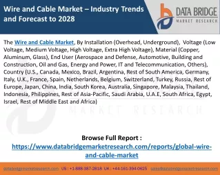 Wire and Cable Market