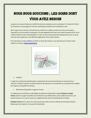 Nous nous soucions  Les soins dont vous avez besoin