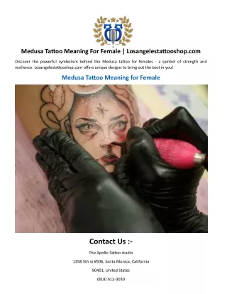 Medusa Tattoo Meaning For Females