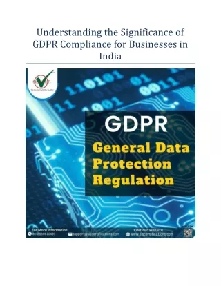 Understanding the Significance of GDPR Compliance for Businesses in India