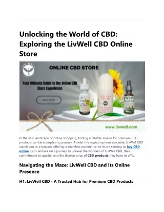 Unlocking the World of CBD