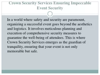 Event Security