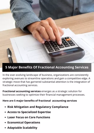 5 MAJOR Benefits Of Fractional  Accounting Services