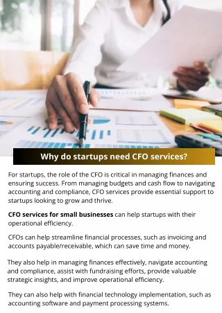 Why do startups need CFO services?