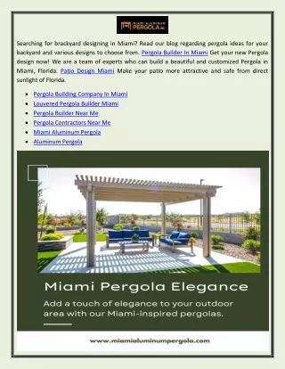 Miami Aluminum Pergola