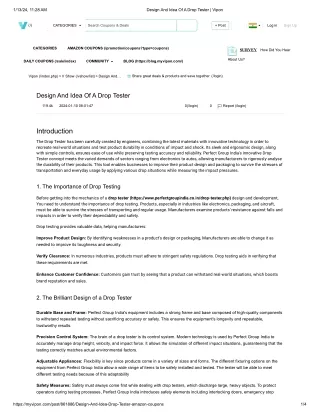 Design And Idea Of A Drop Tester