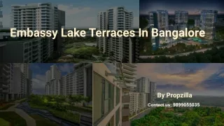 Embassy Lake Terraces 3, 4 and 5 BHK Luxury Apartments in Hebbal, Bangalore