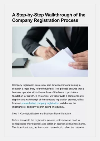 A Step-by-Step Walkthrough of the Company Registration Process