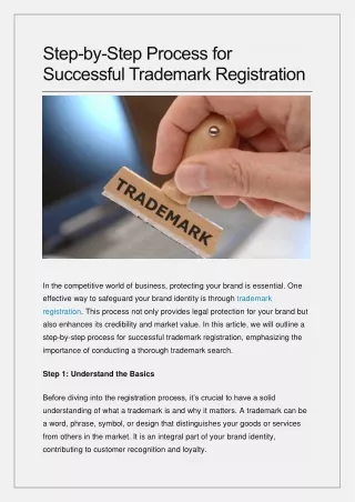 Step-by-Step Process for Successful Trademark Registration
