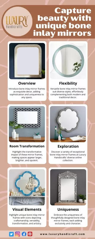 Capture beauty with unique bone inlay mirrors