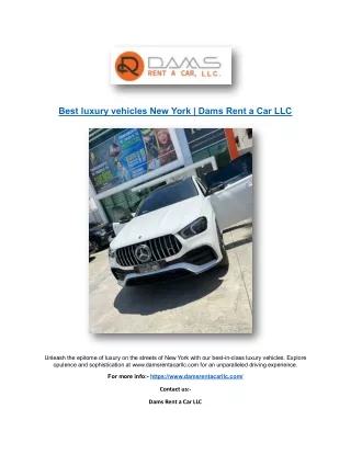 Best luxury vehicles New York | Dams Rent a Car LLC