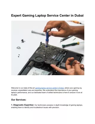 Gaming Laptop Service Center in Dubai