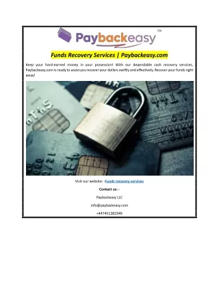 Funds Recovery Services | Paybackeasy.com