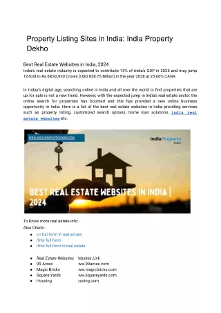 Best real estate websites in India