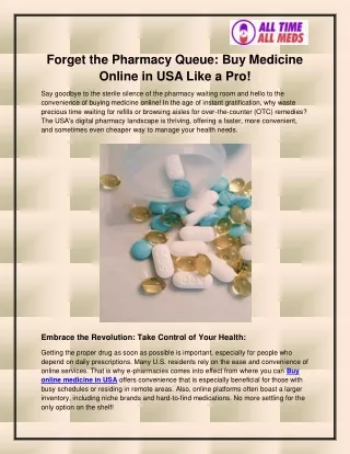 Buy online medicine in USA