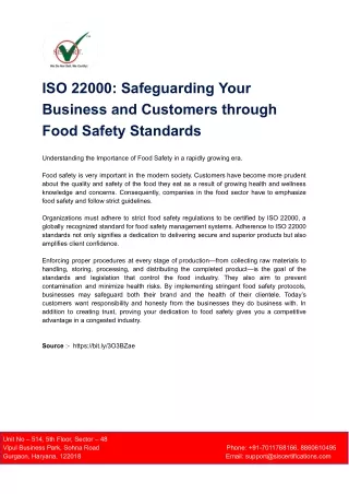 ISO 22000_ Food Safety Standards