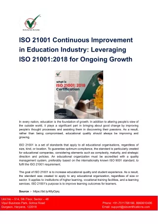 Leveraging ISO 21001_2018 for Ongoing Growth